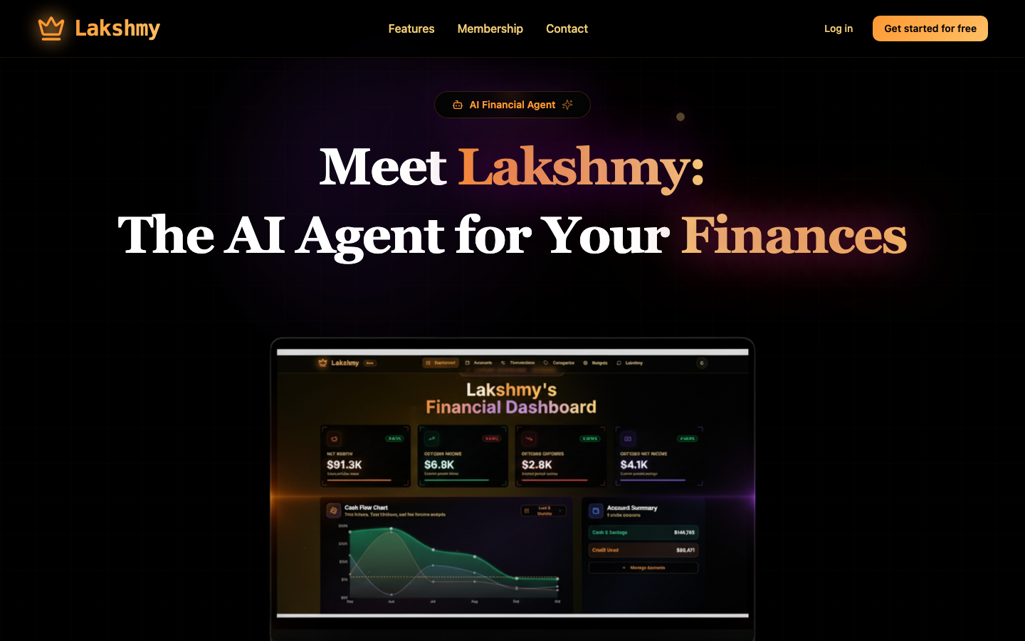 Lakshmy homepage screenshot