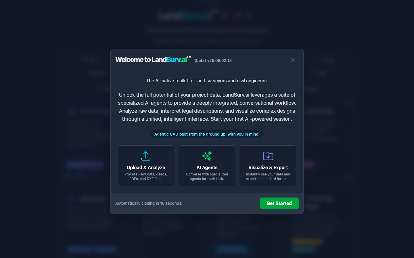 LandSurv.ai 首页截图