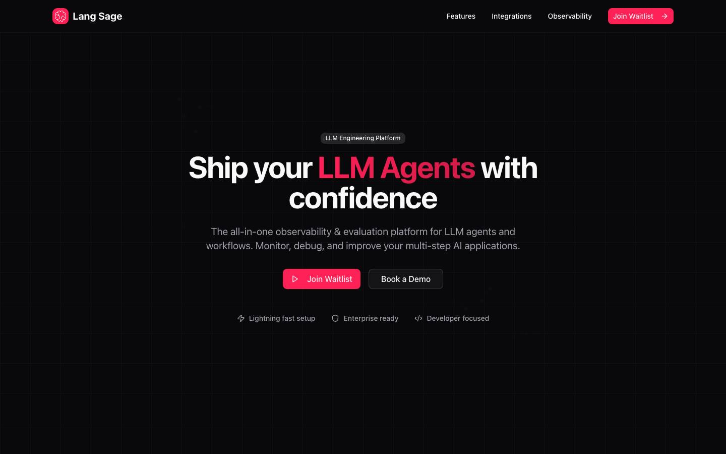 Langsage homepage screenshot