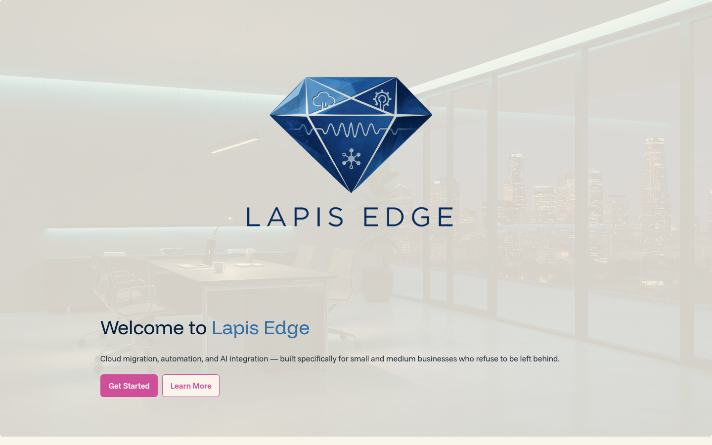 Welcome to Lapis Edge homepage screenshot