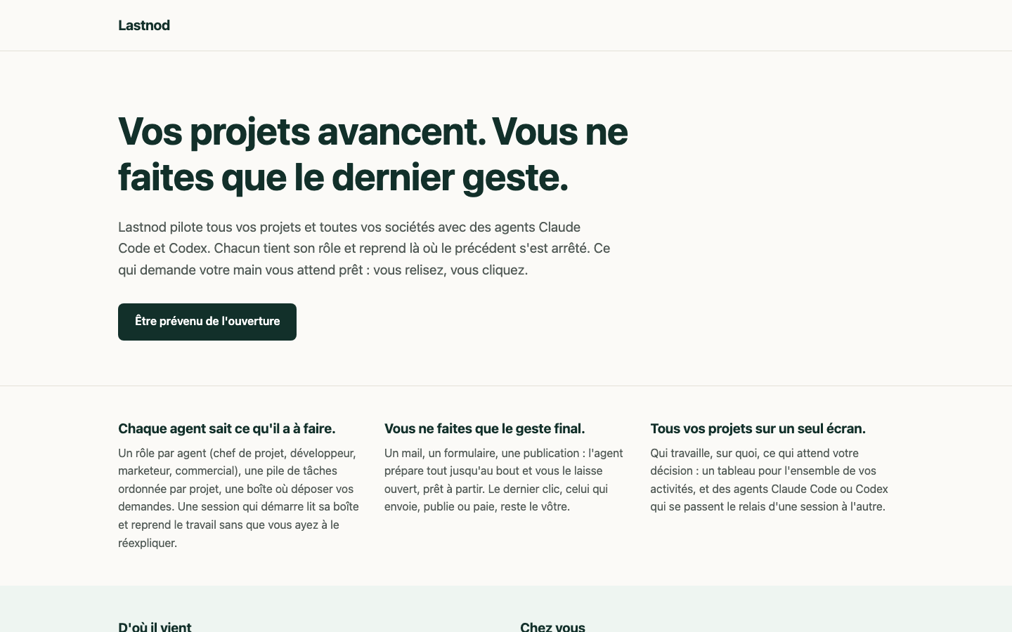 Lastnod homepage screenshot