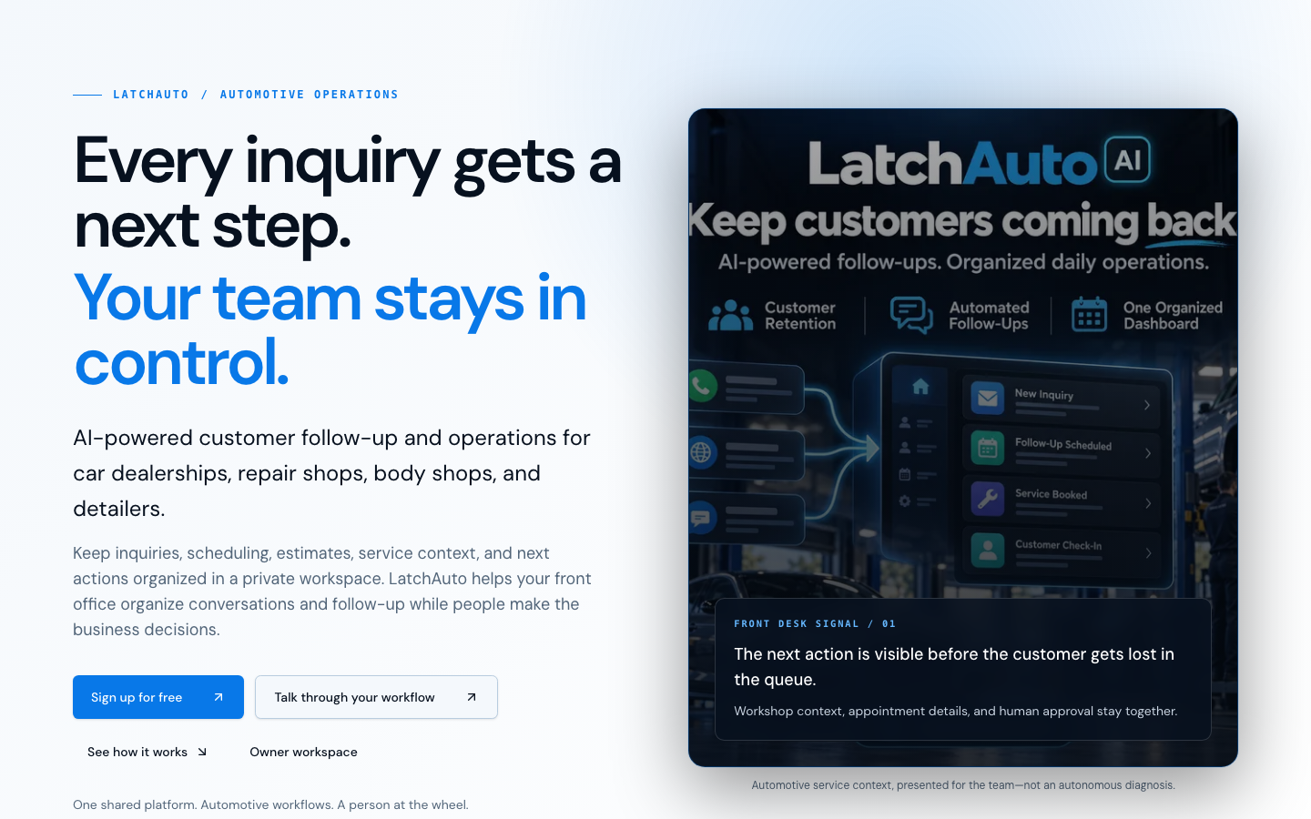 LatchAuto homepage screenshot