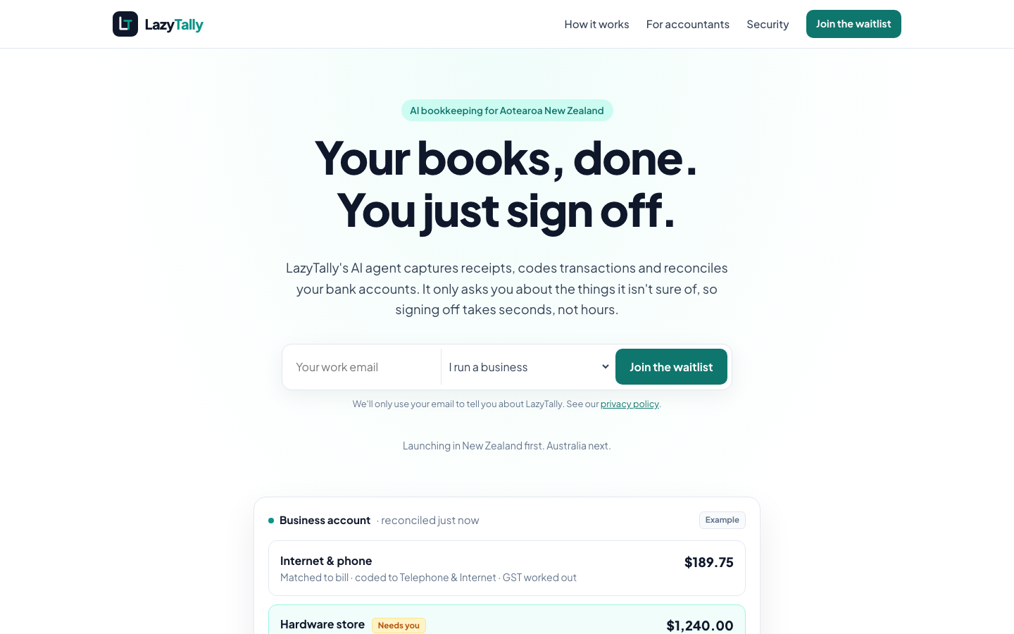 LazyTally landing_page