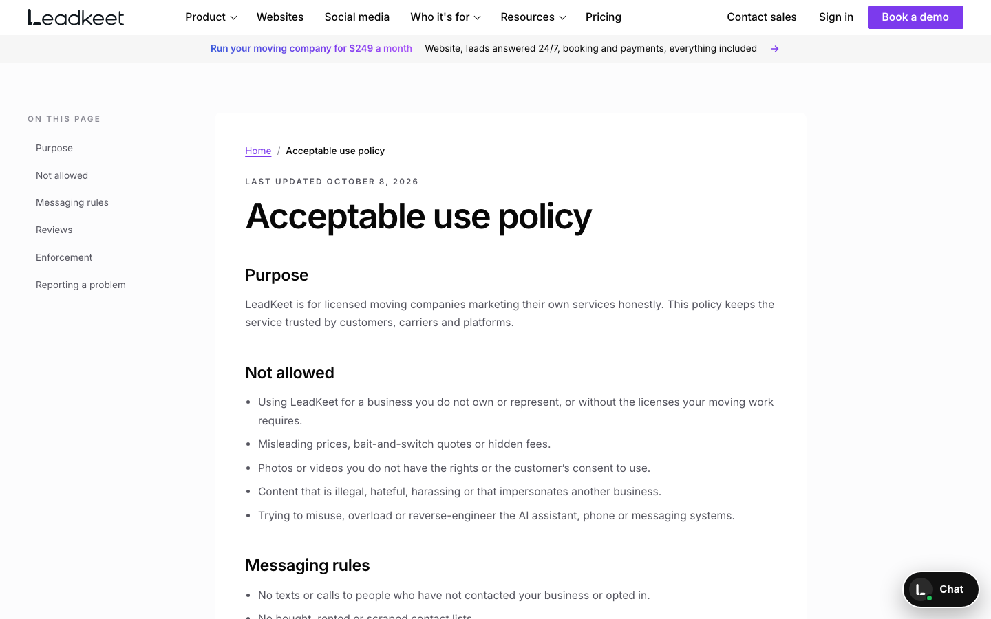 LeadKeet homepage screenshot