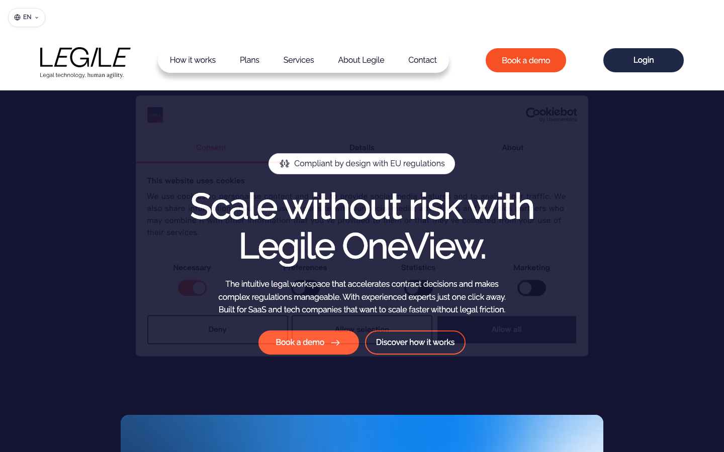Legile OneView homepage screenshot