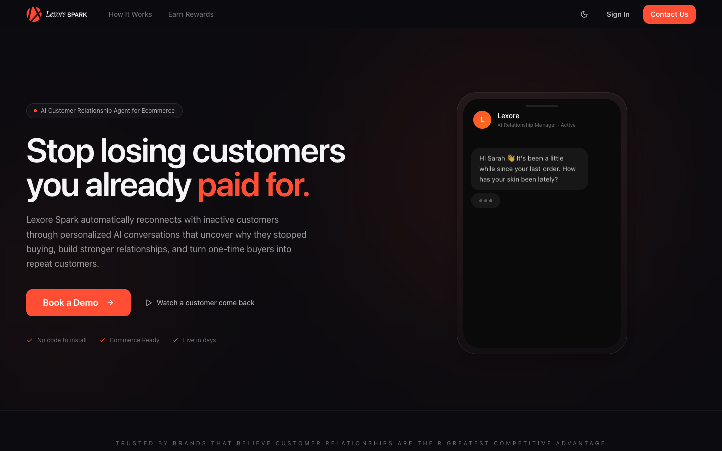 Lexore landing_page
