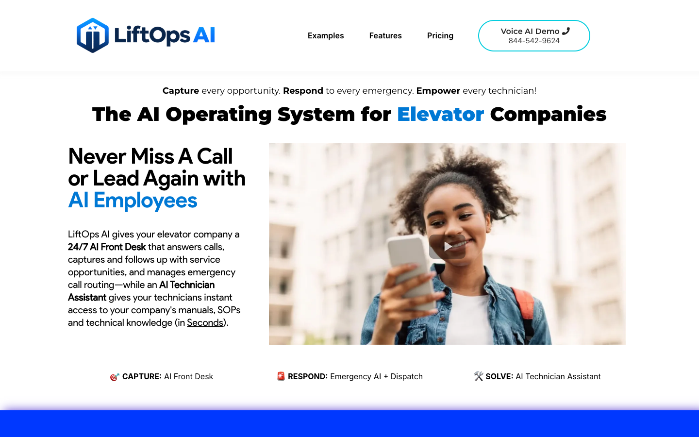 LiftOps AI homepage screenshot