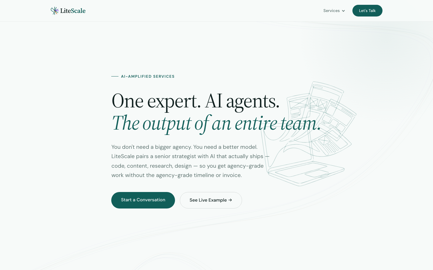 LiteScale homepage screenshot