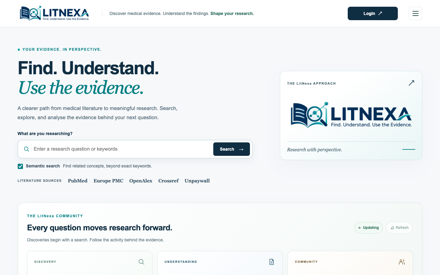 LitNexa homepage screenshot