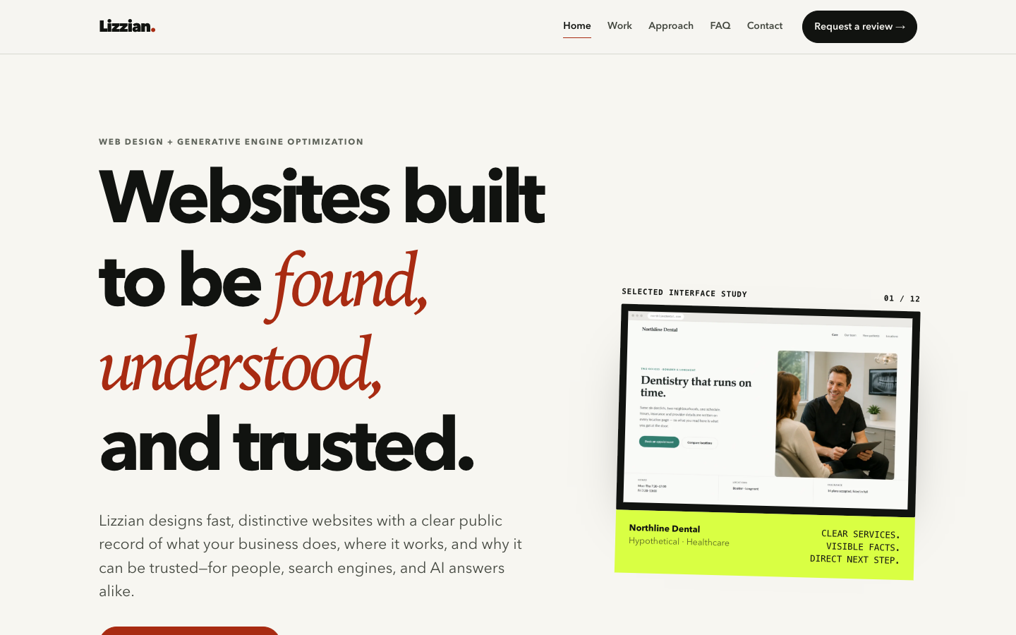 Lizzian LLC homepage screenshot
