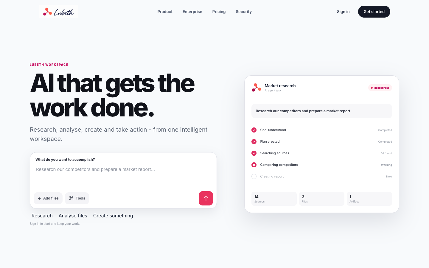 Lubeth homepage screenshot