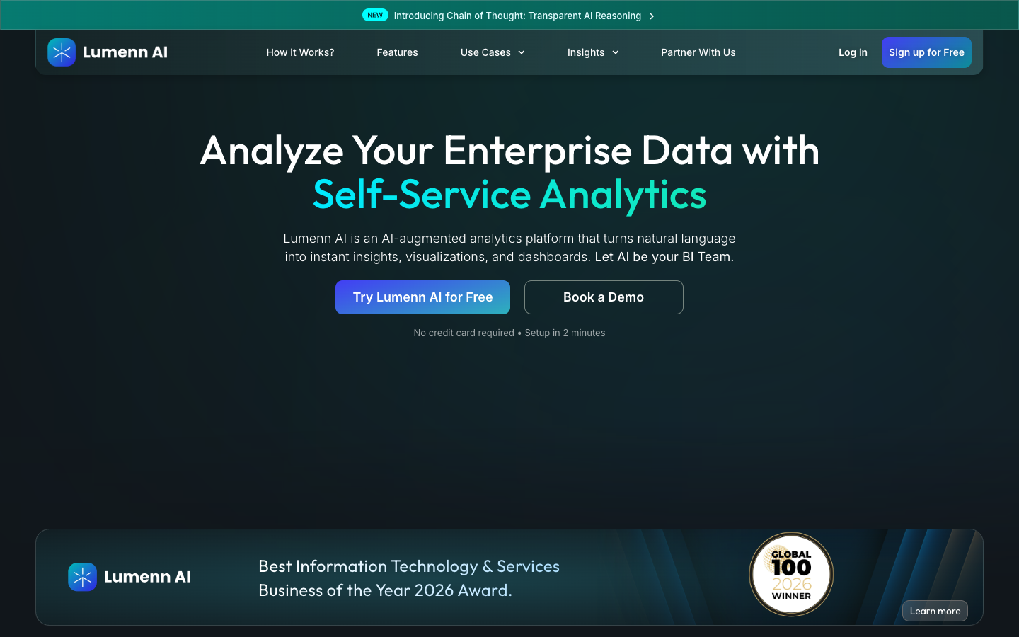 Lumenn AI homepage screenshot