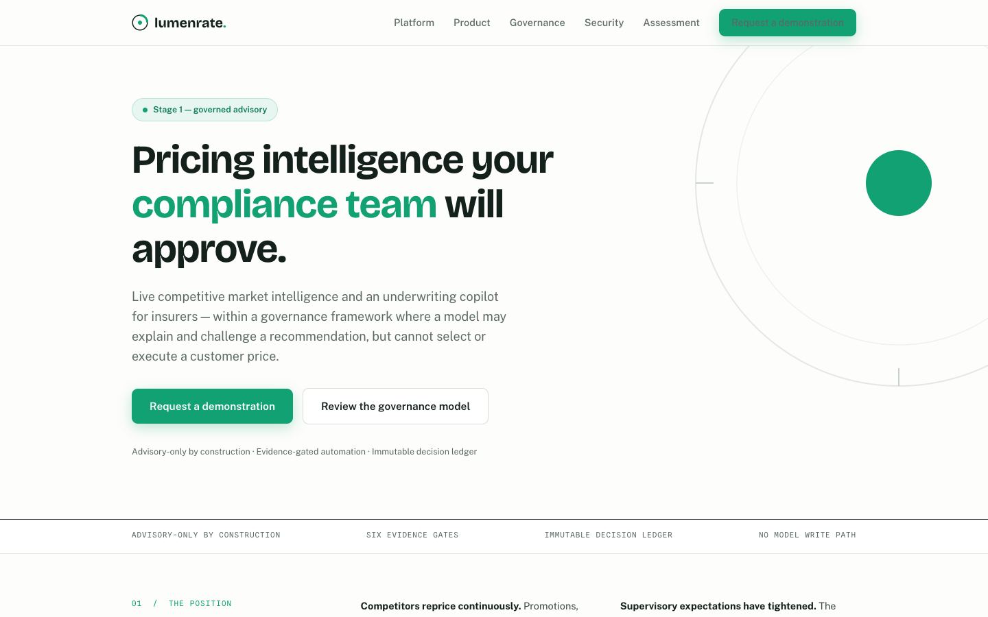 Lumenrate homepage screenshot