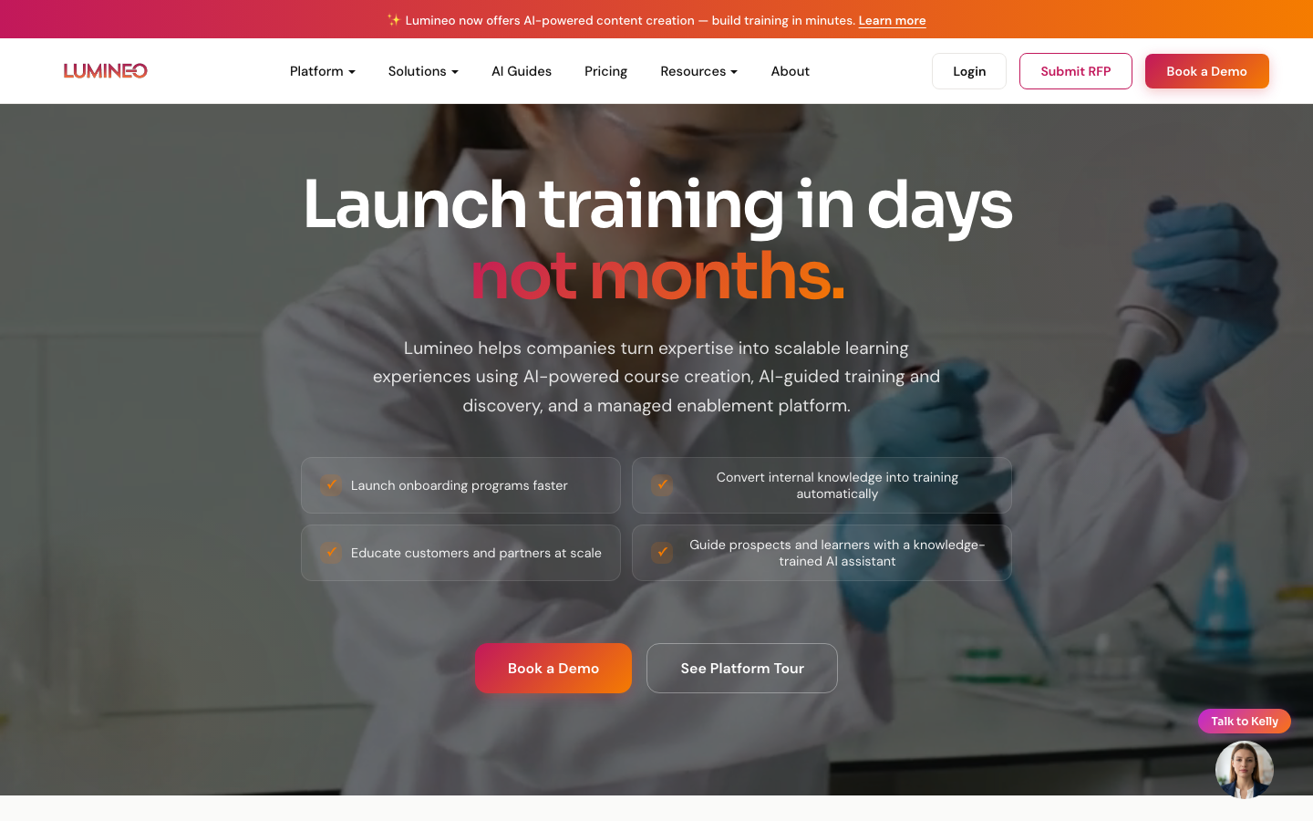 Lumineo homepage screenshot