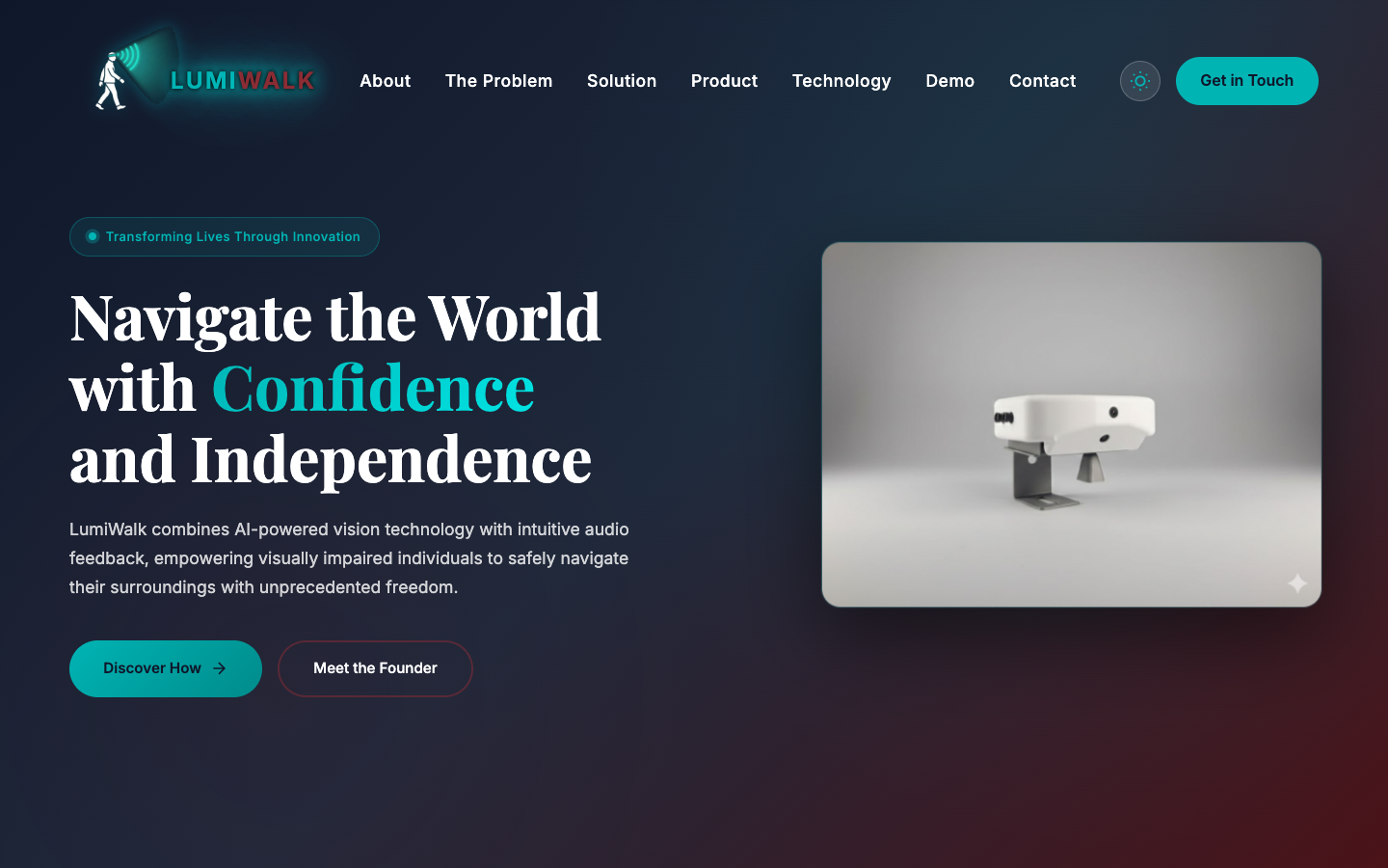 LumiWalk homepage screenshot