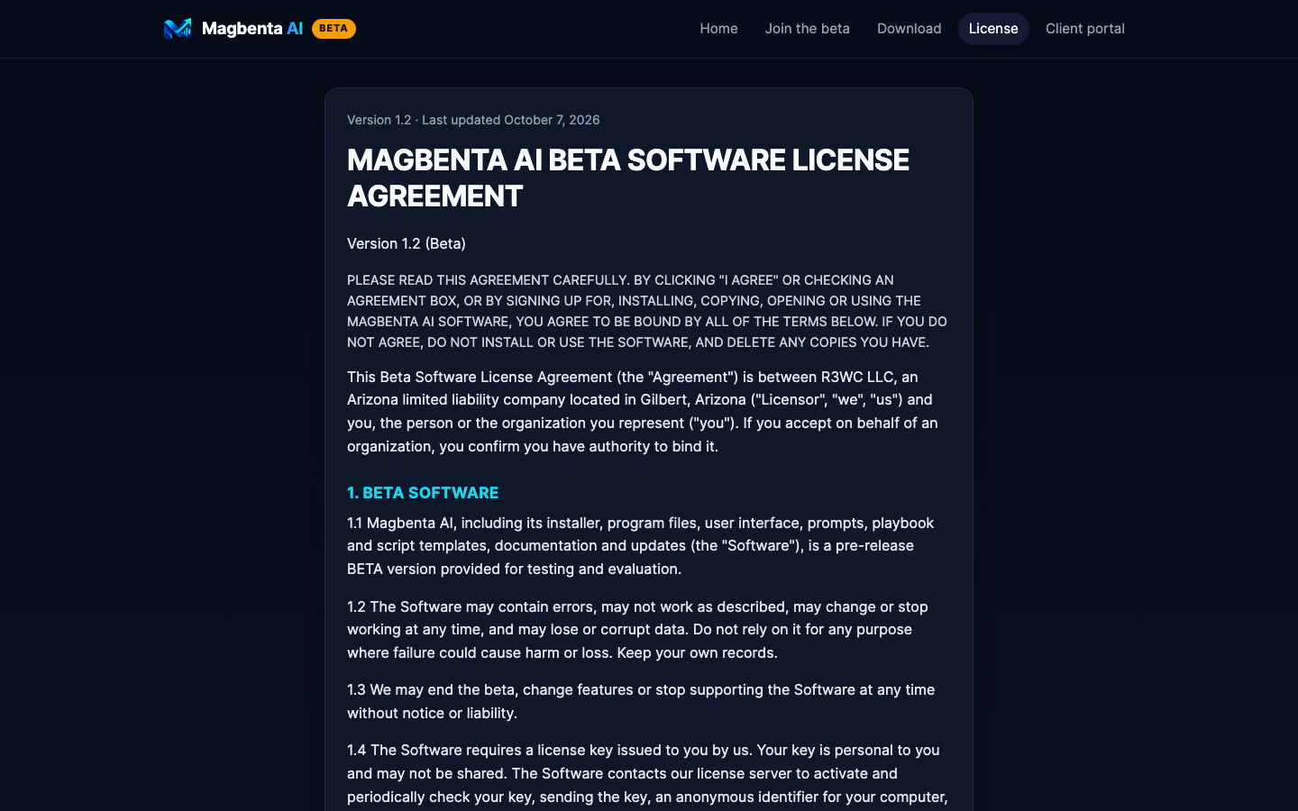 Magbenta AI homepage screenshot