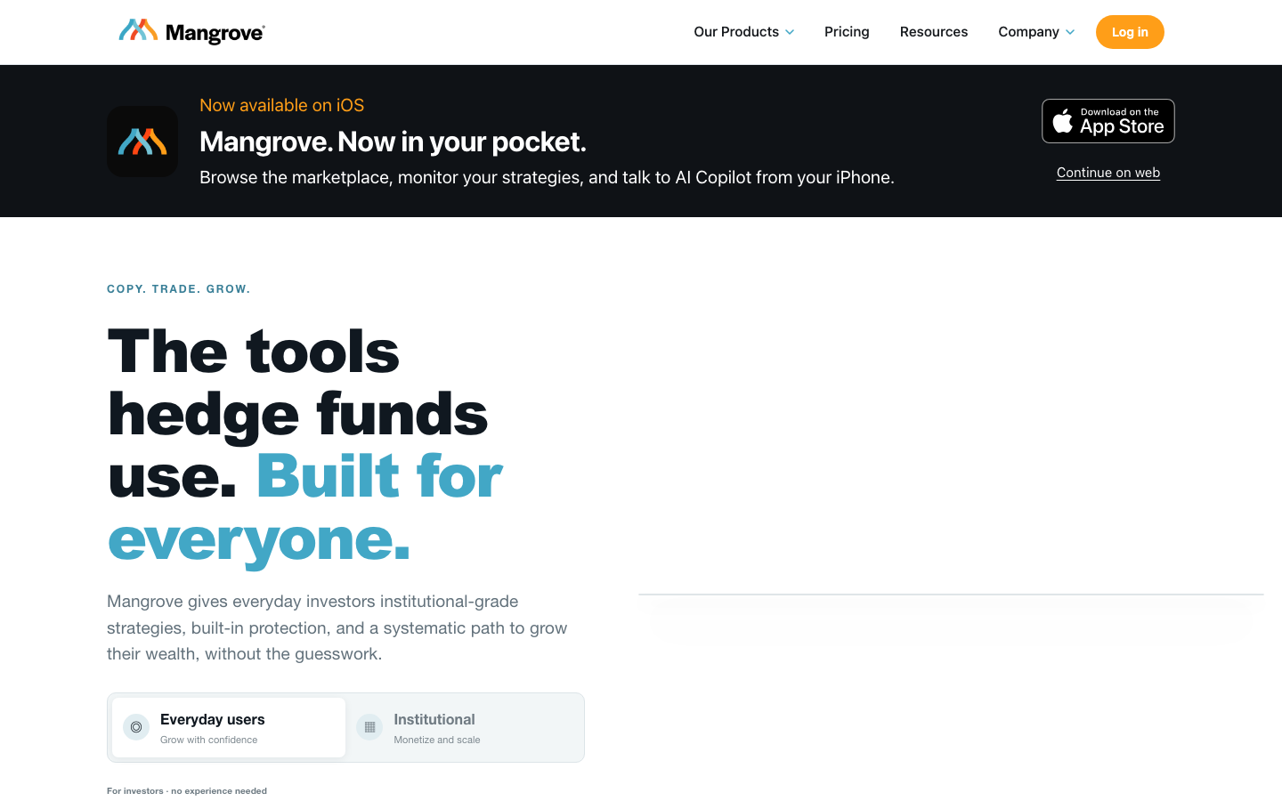 Mangrove homepage screenshot