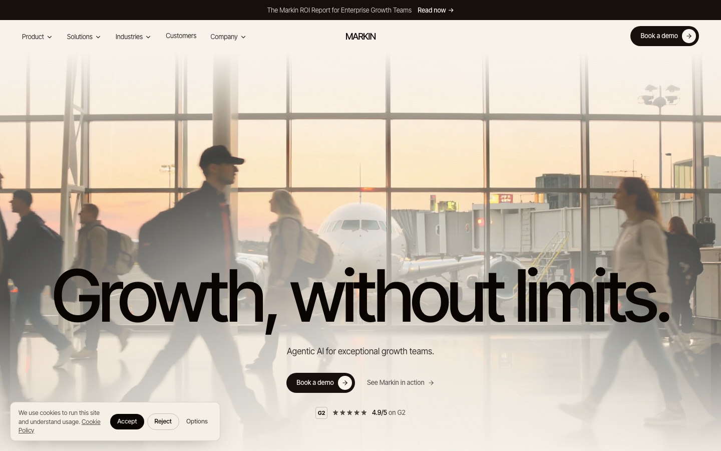 Markin homepage screenshot