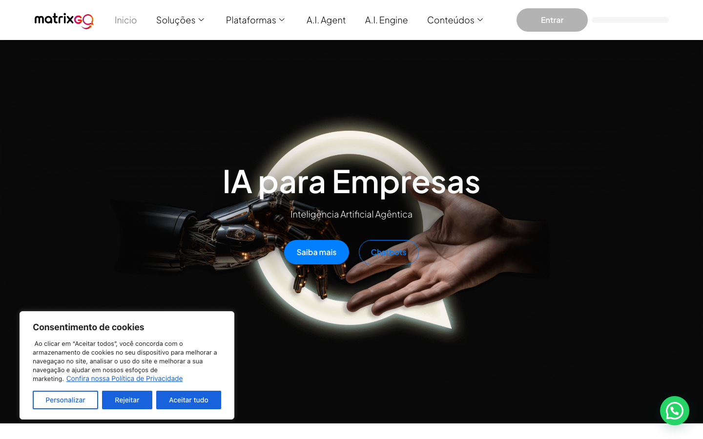 Matriz Go homepage screenshot