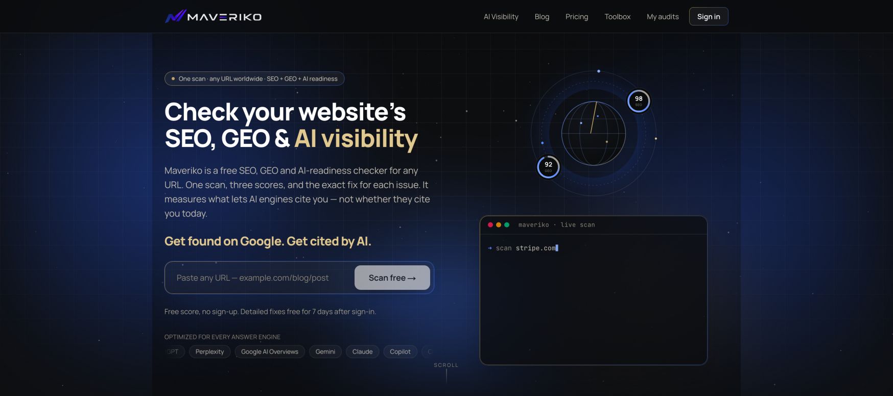 Maveriko landing_page