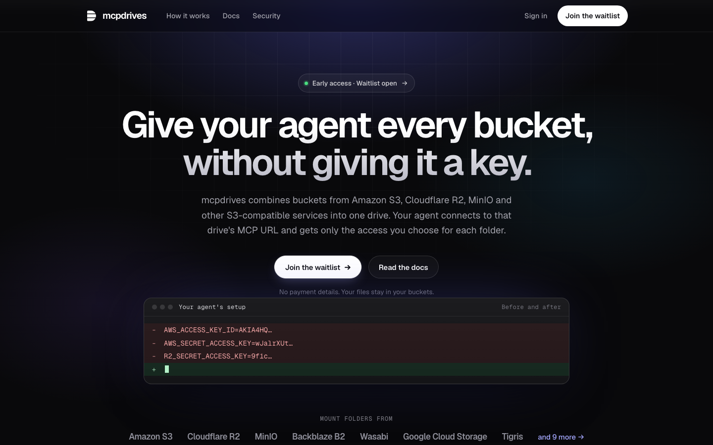 mcpdrives homepage screenshot