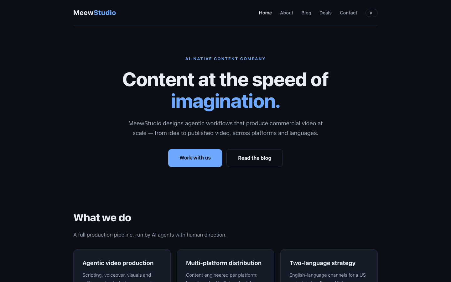 MeewStudio homepage screenshot