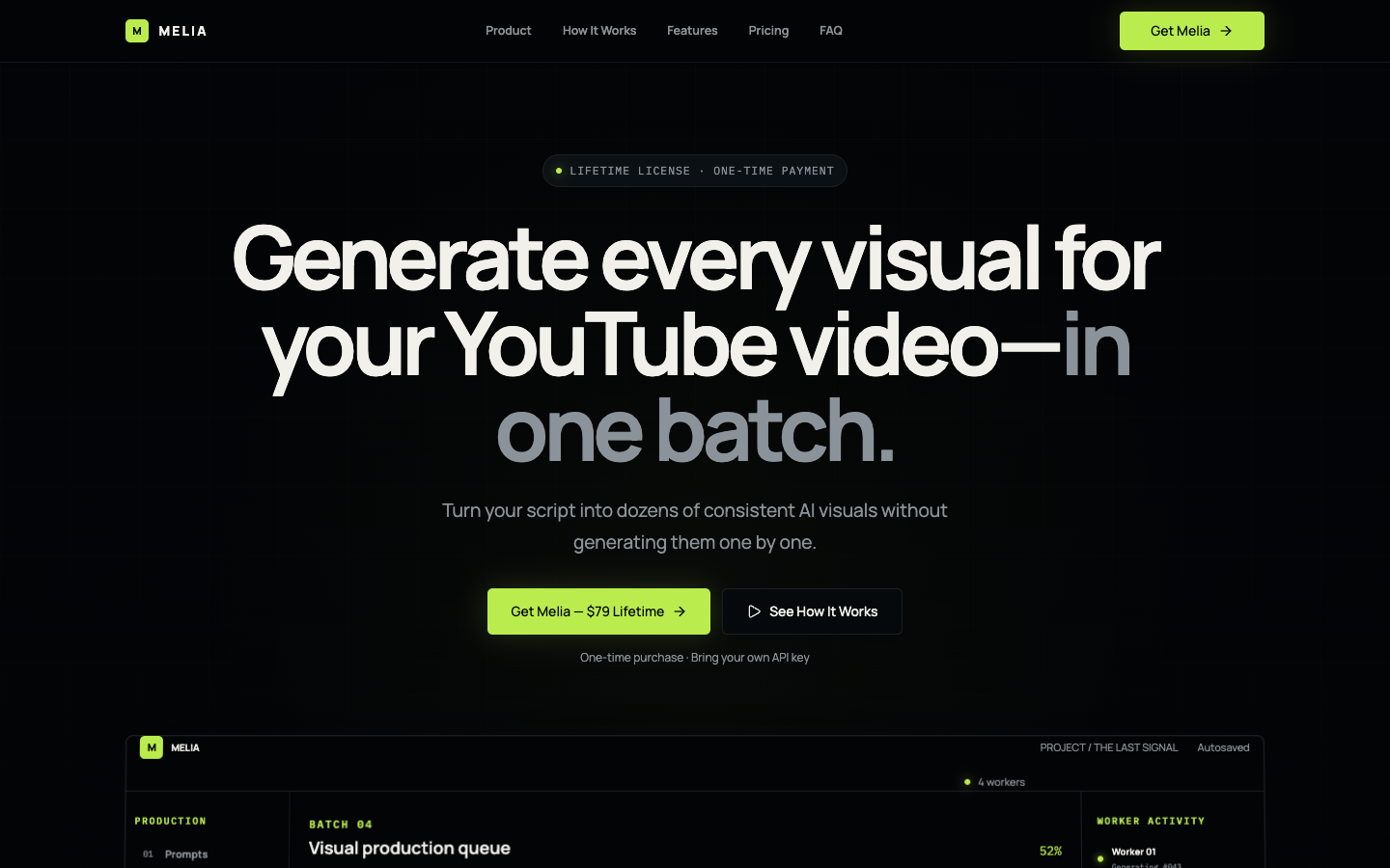 Melia homepage screenshot