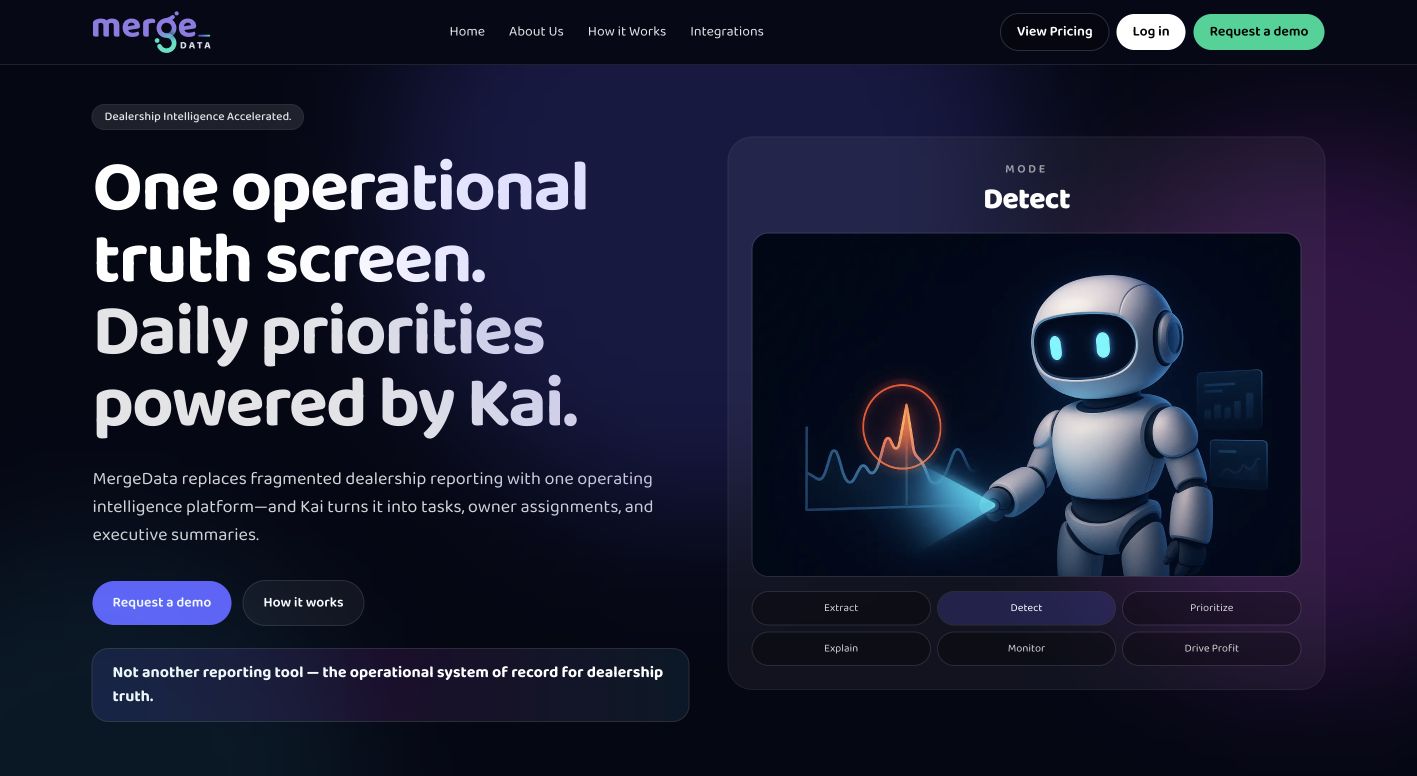 MergeData.ai 首页截图