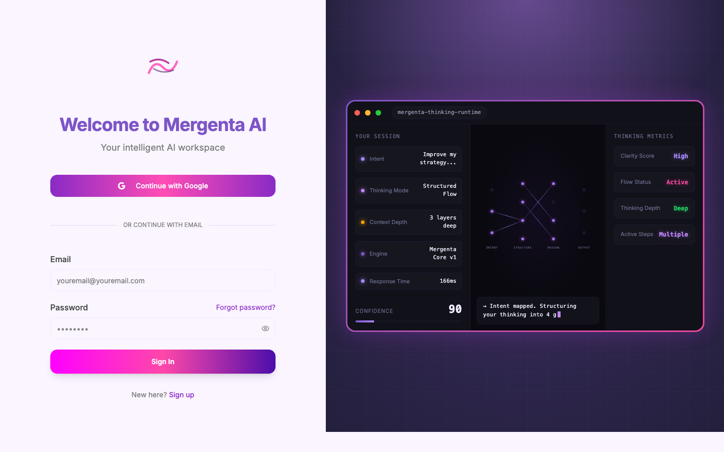 Mergenta AI 首页截图