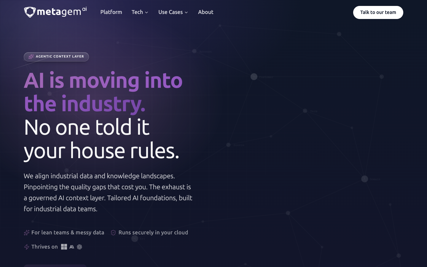 Metagem homepage screenshot