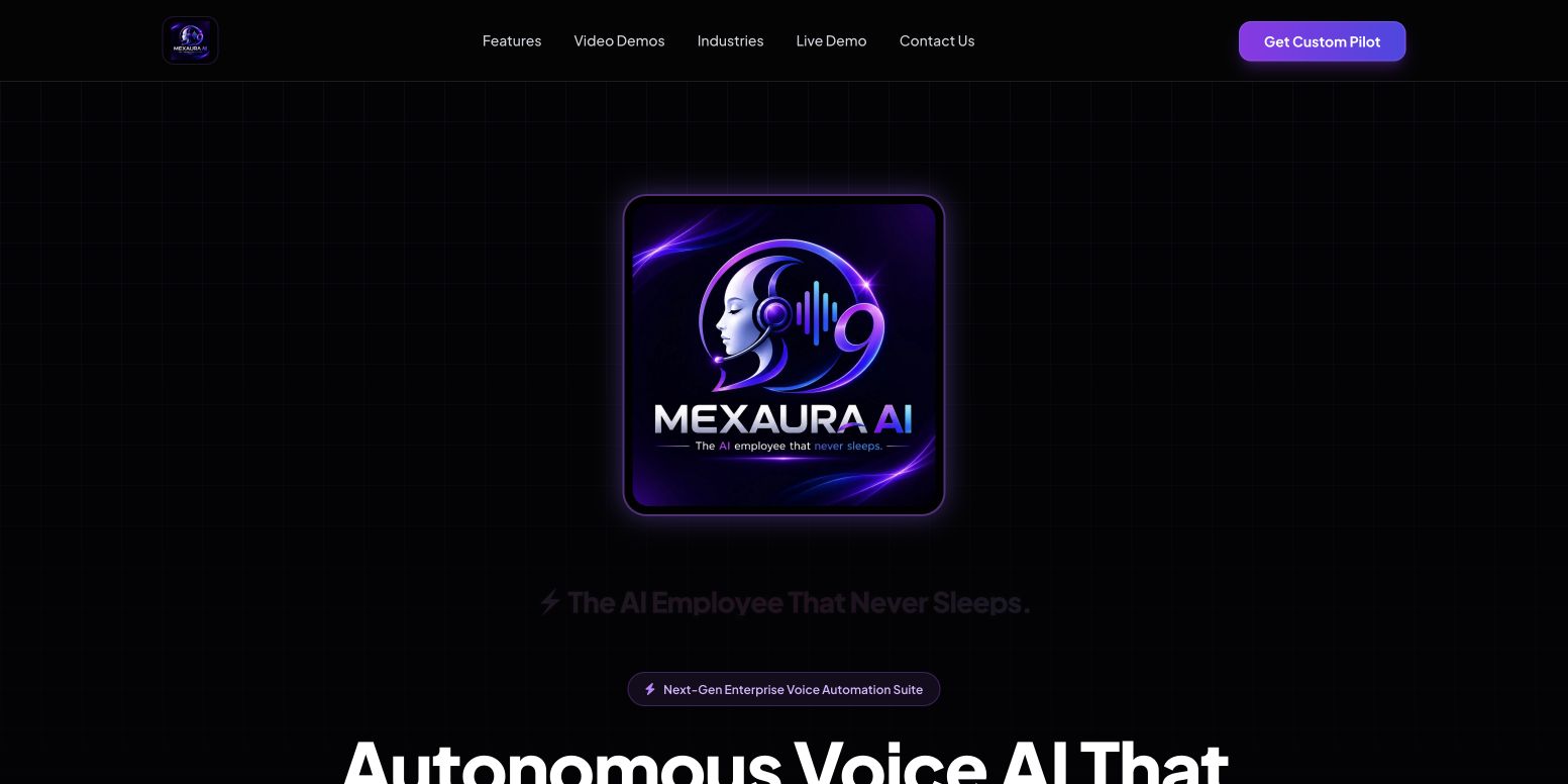 MEXAURA AI homepage screenshot
