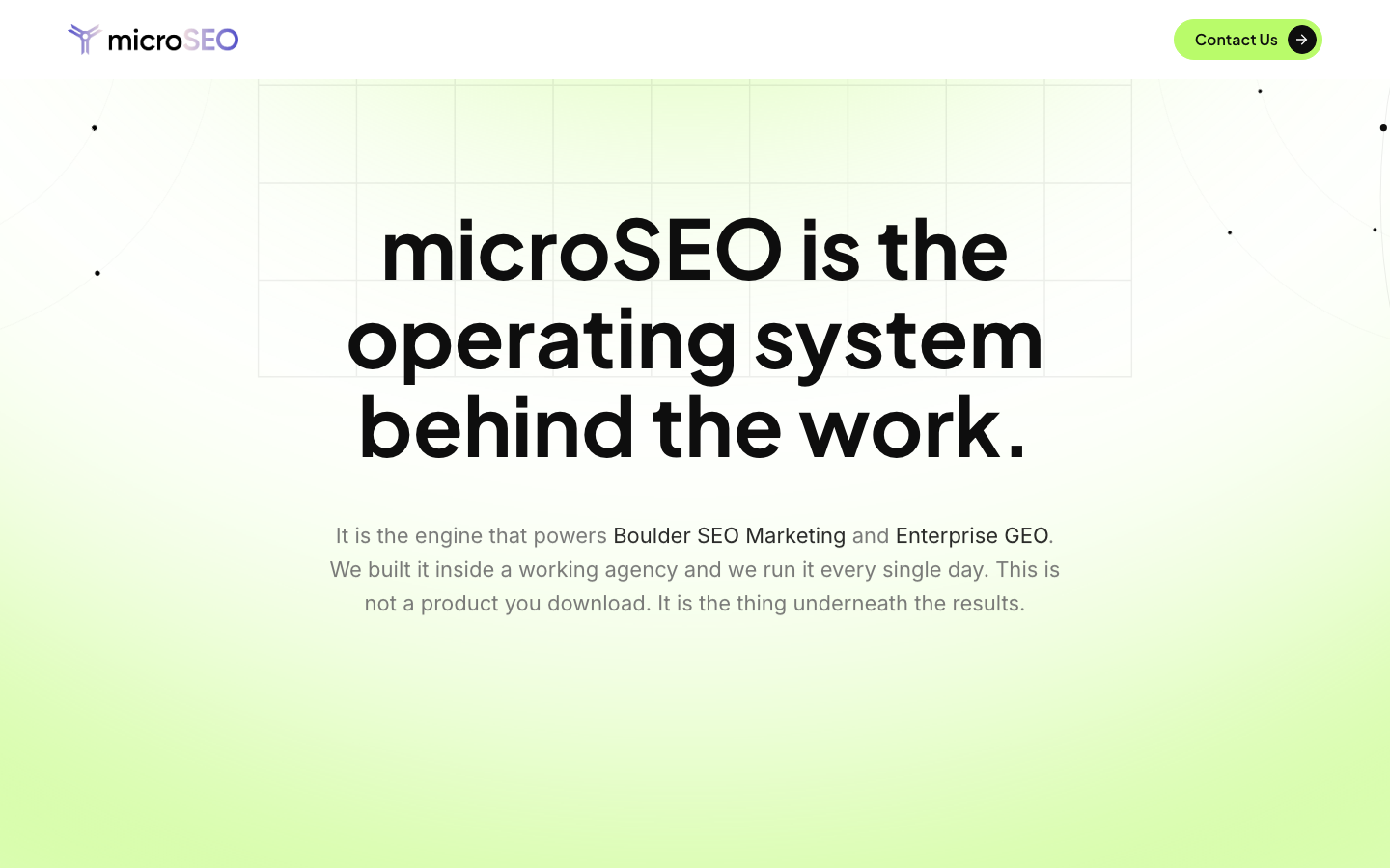 microSEO homepage screenshot