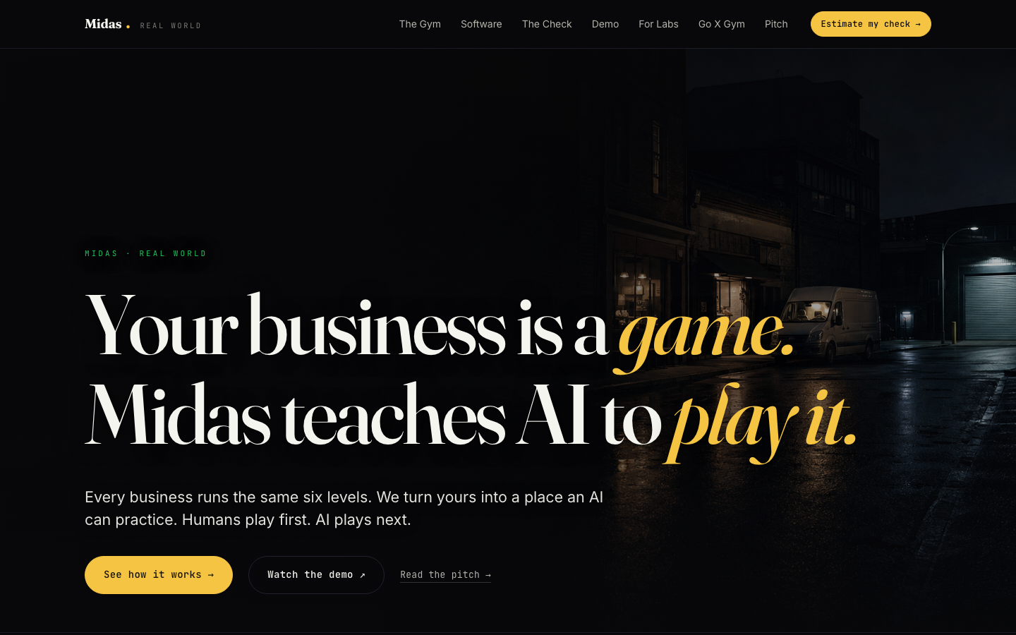 Midas homepage screenshot