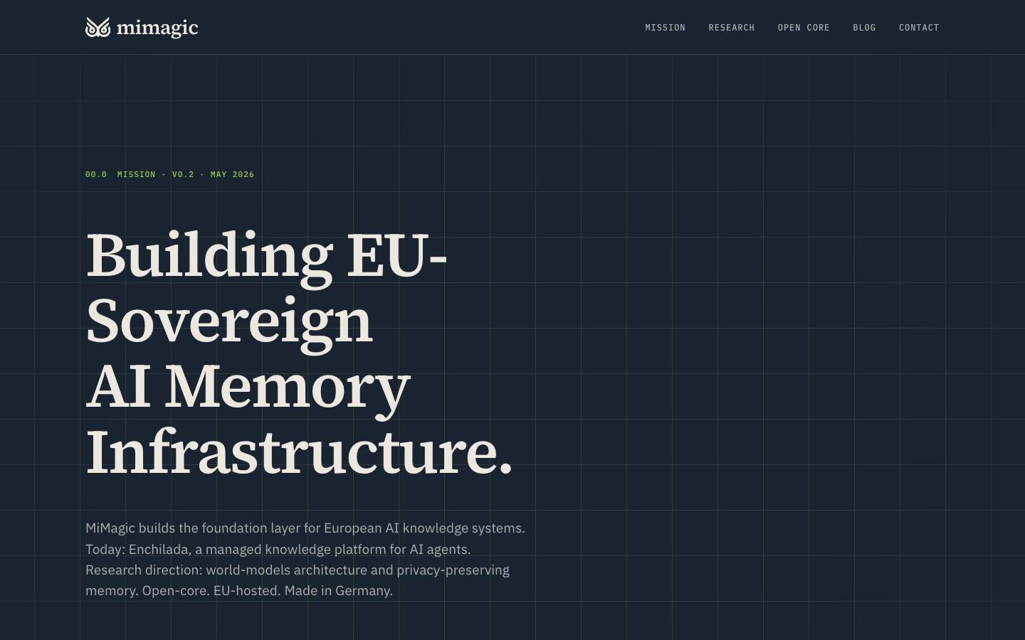MiMagic homepage screenshot
