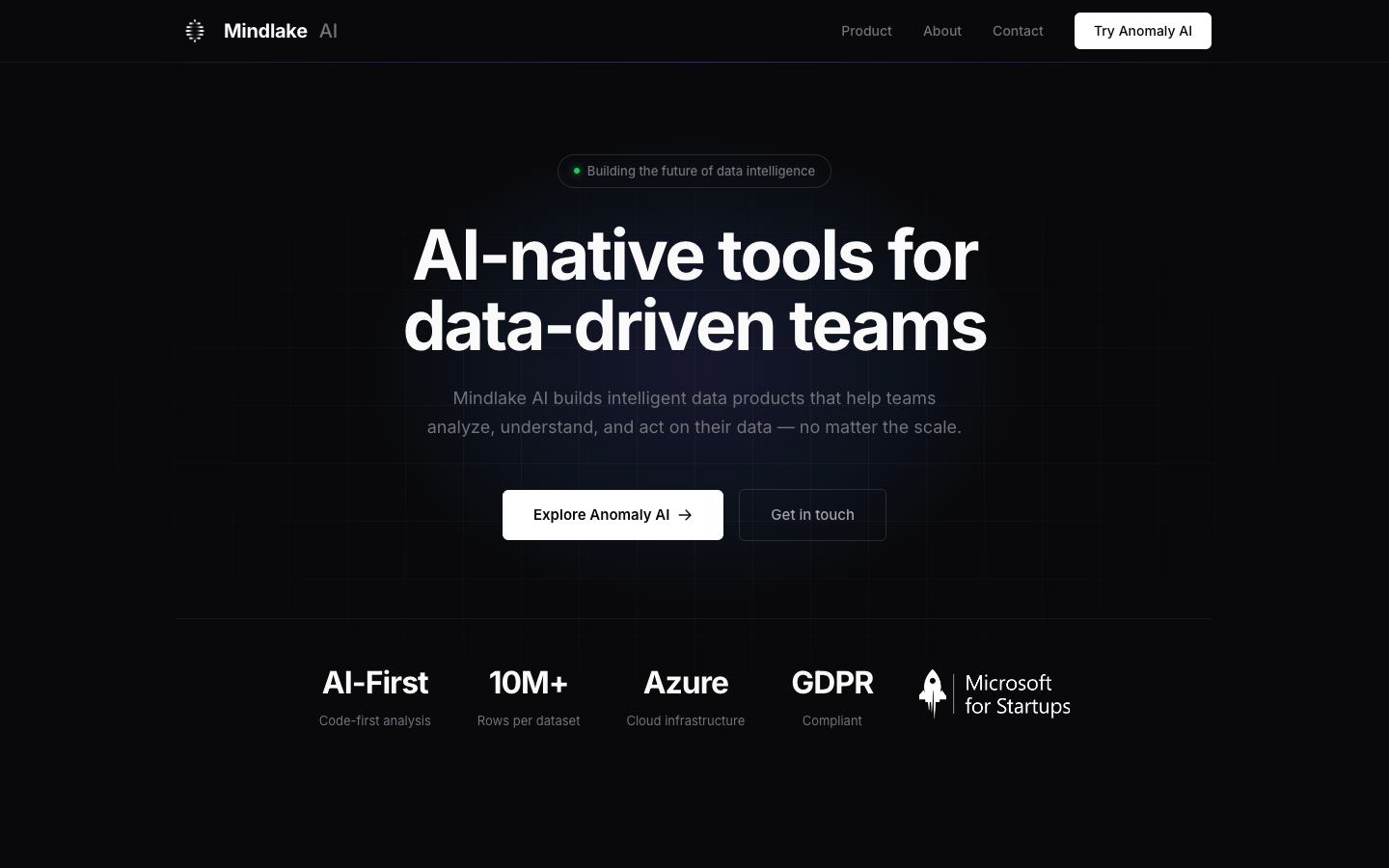 Mindlake AI homepage screenshot