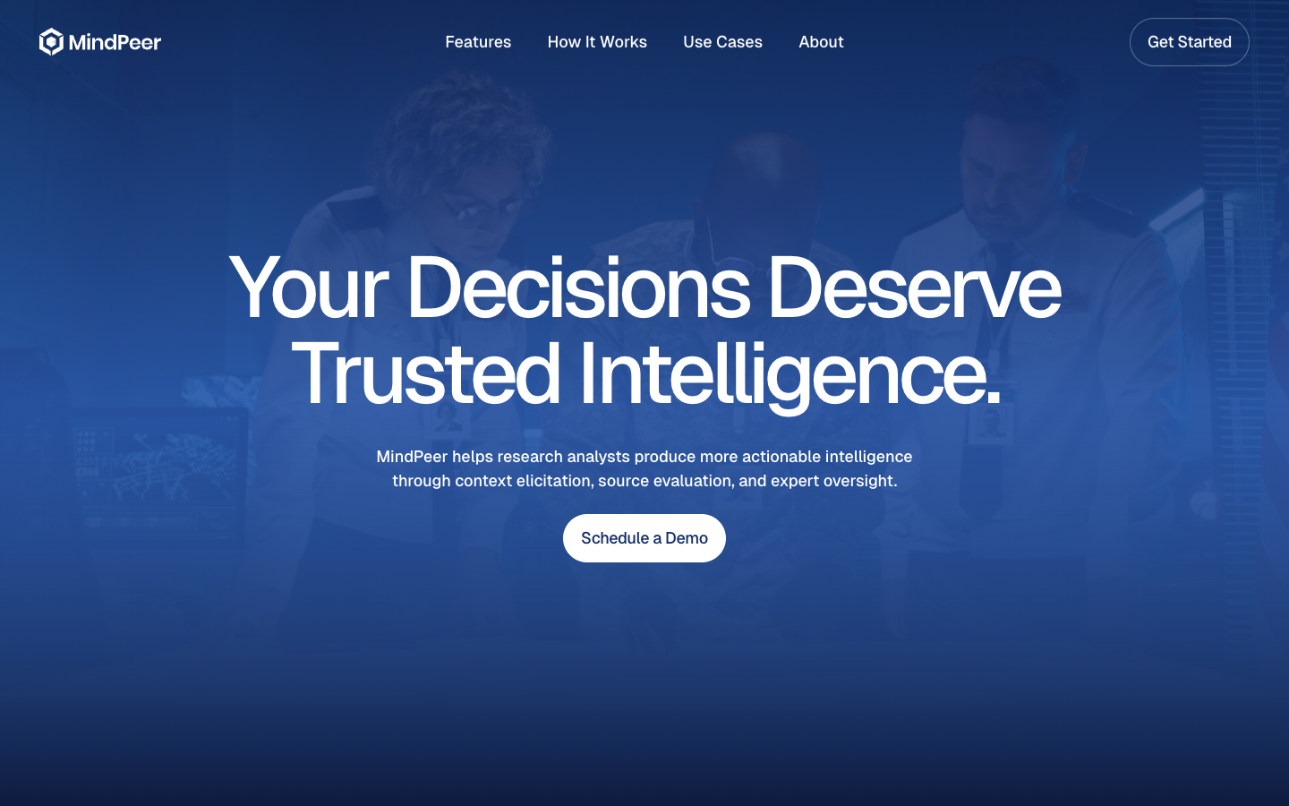 MindPeer homepage screenshot