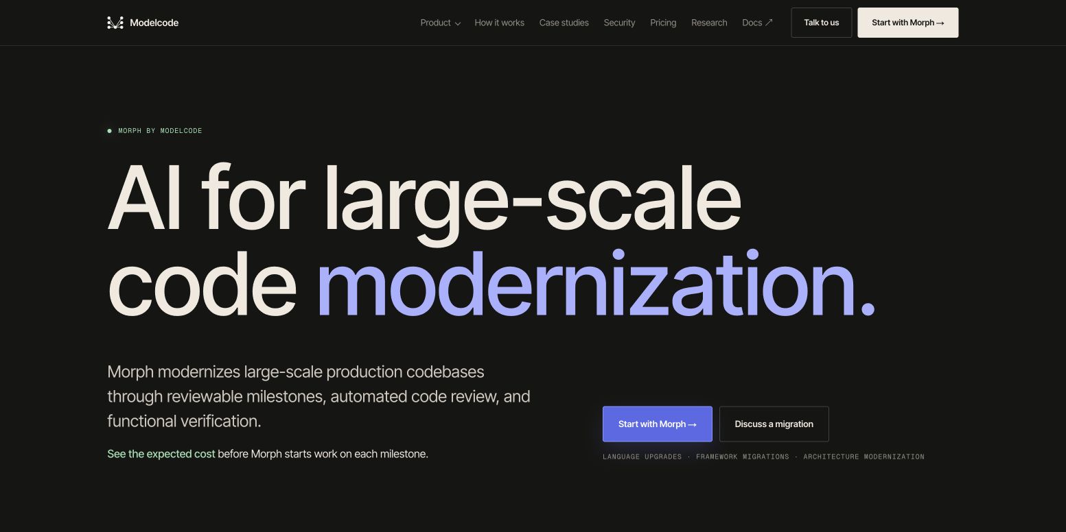 Modelcode 首页截图