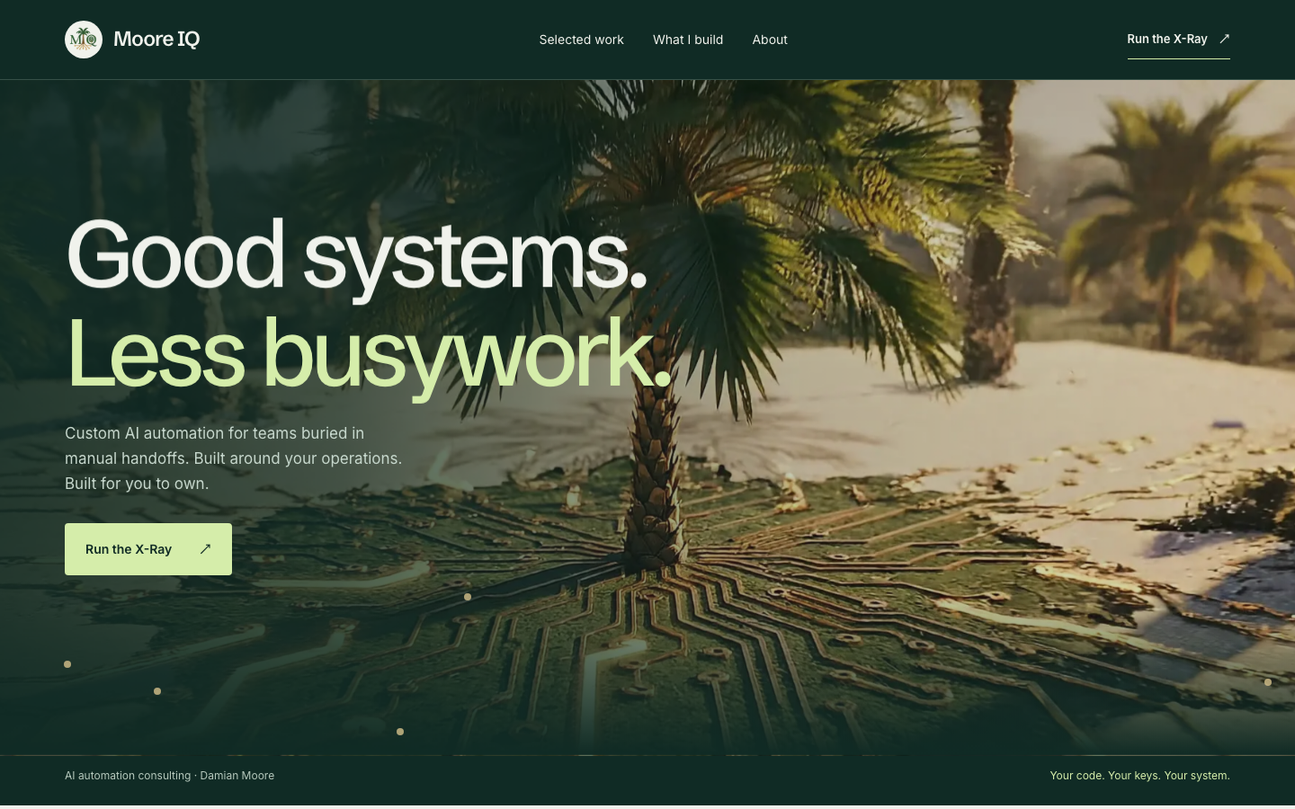 Moore IQ homepage screenshot