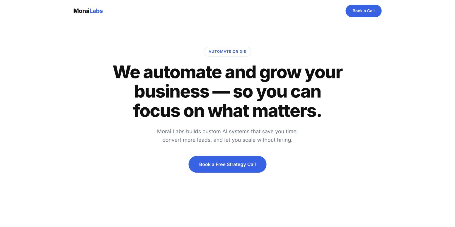 Morai Labs 首页截图