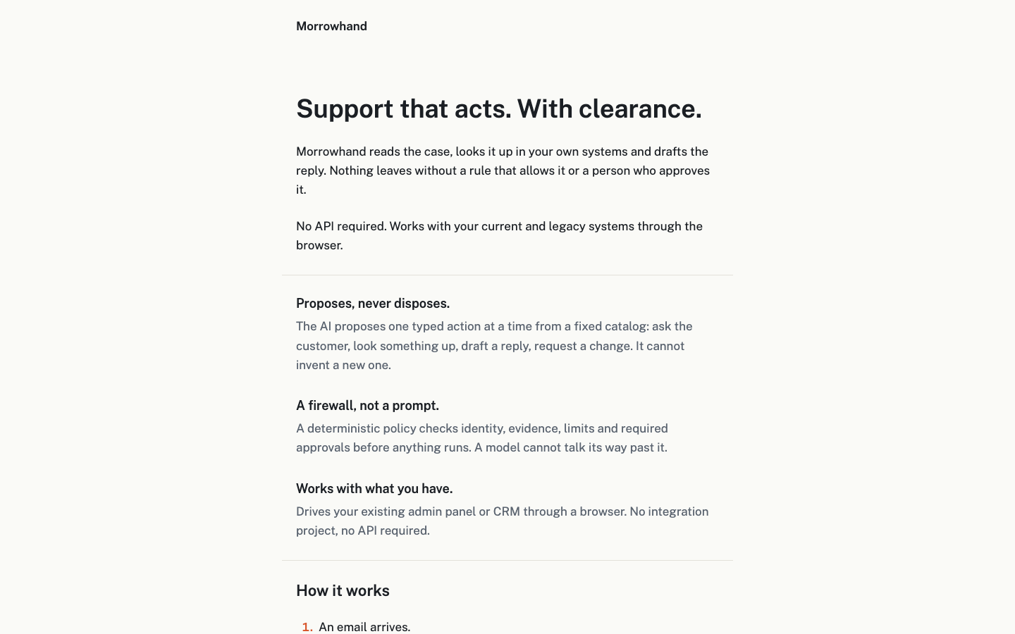 Morrowhand homepage screenshot