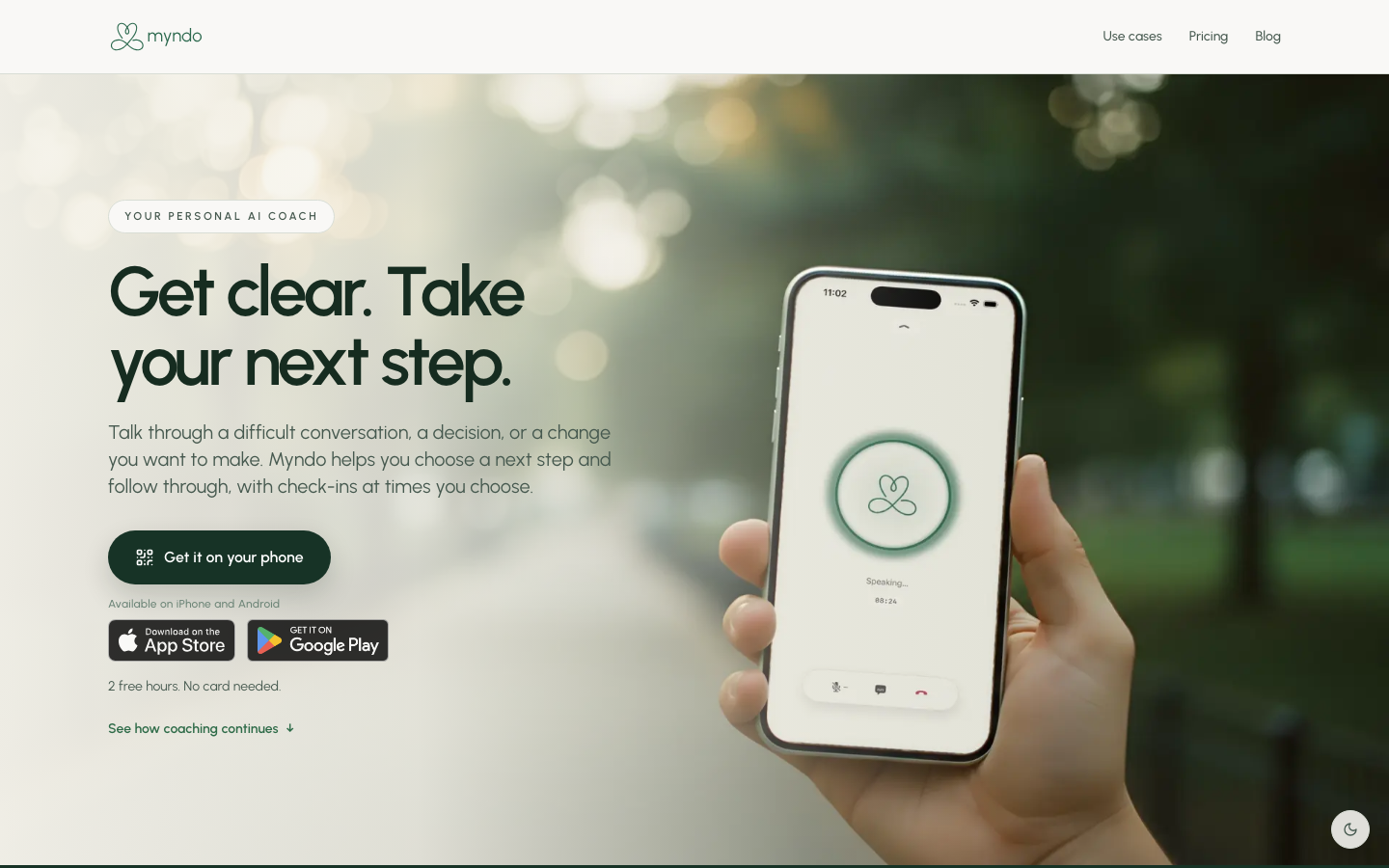 Myndo homepage screenshot