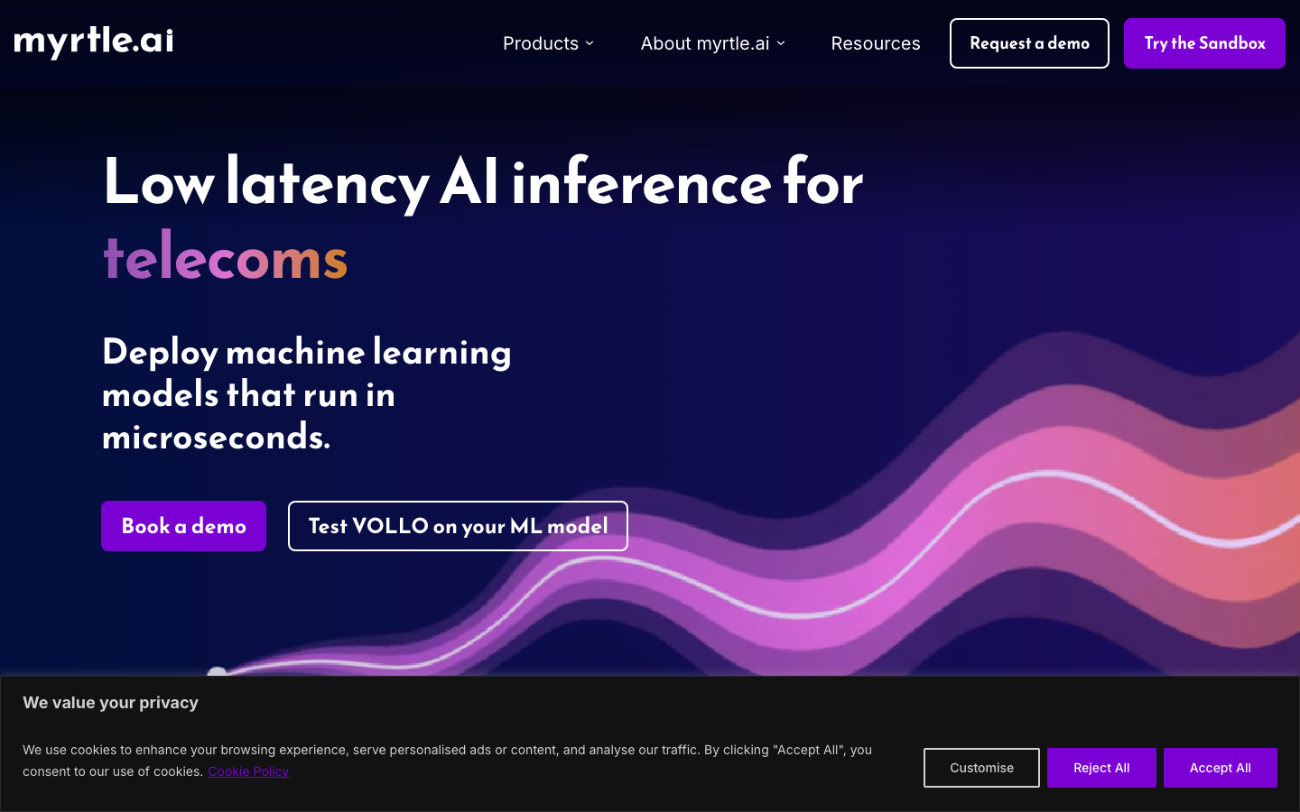 myrtle.ai homepage screenshot