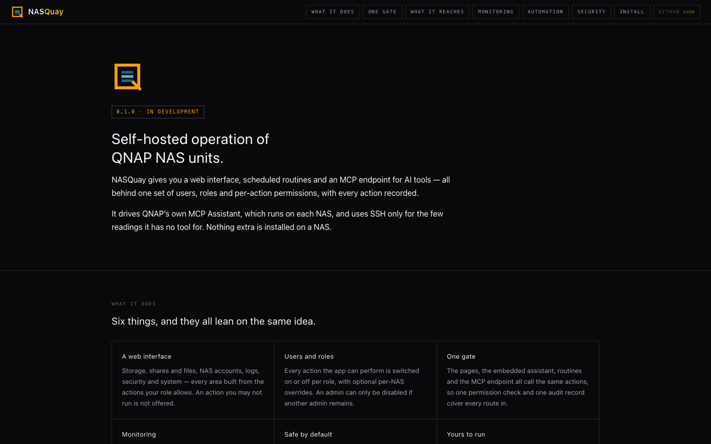 NASQuay homepage screenshot