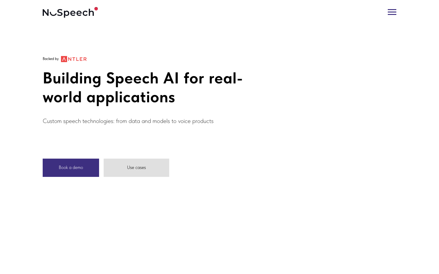 NCSpeechAI homepage screenshot
