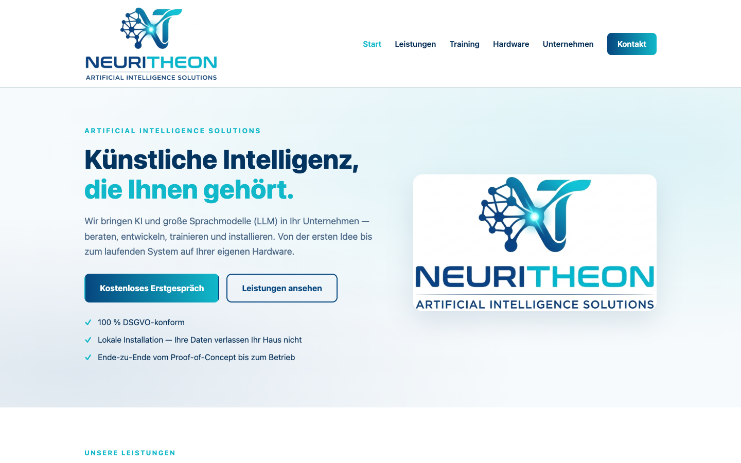Neuritheon homepage screenshot