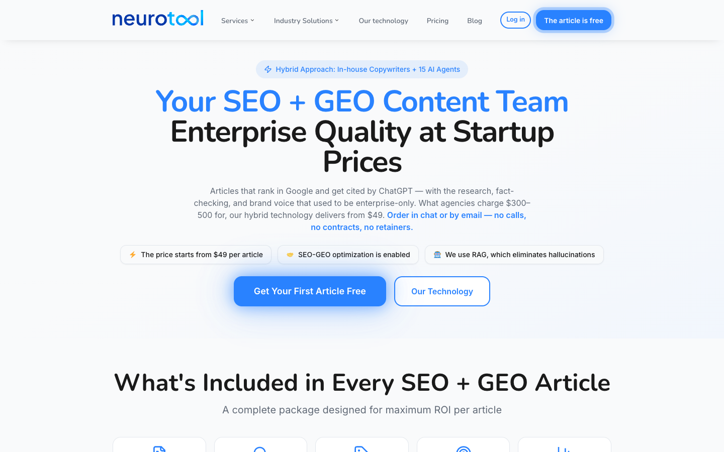 Neurotool homepage screenshot