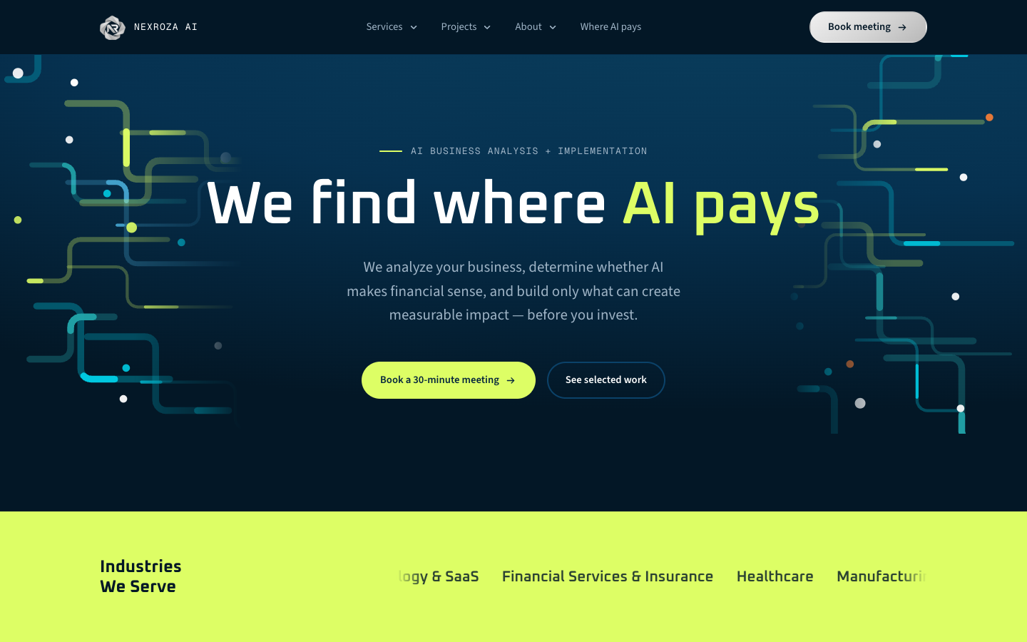 Nexroza homepage screenshot