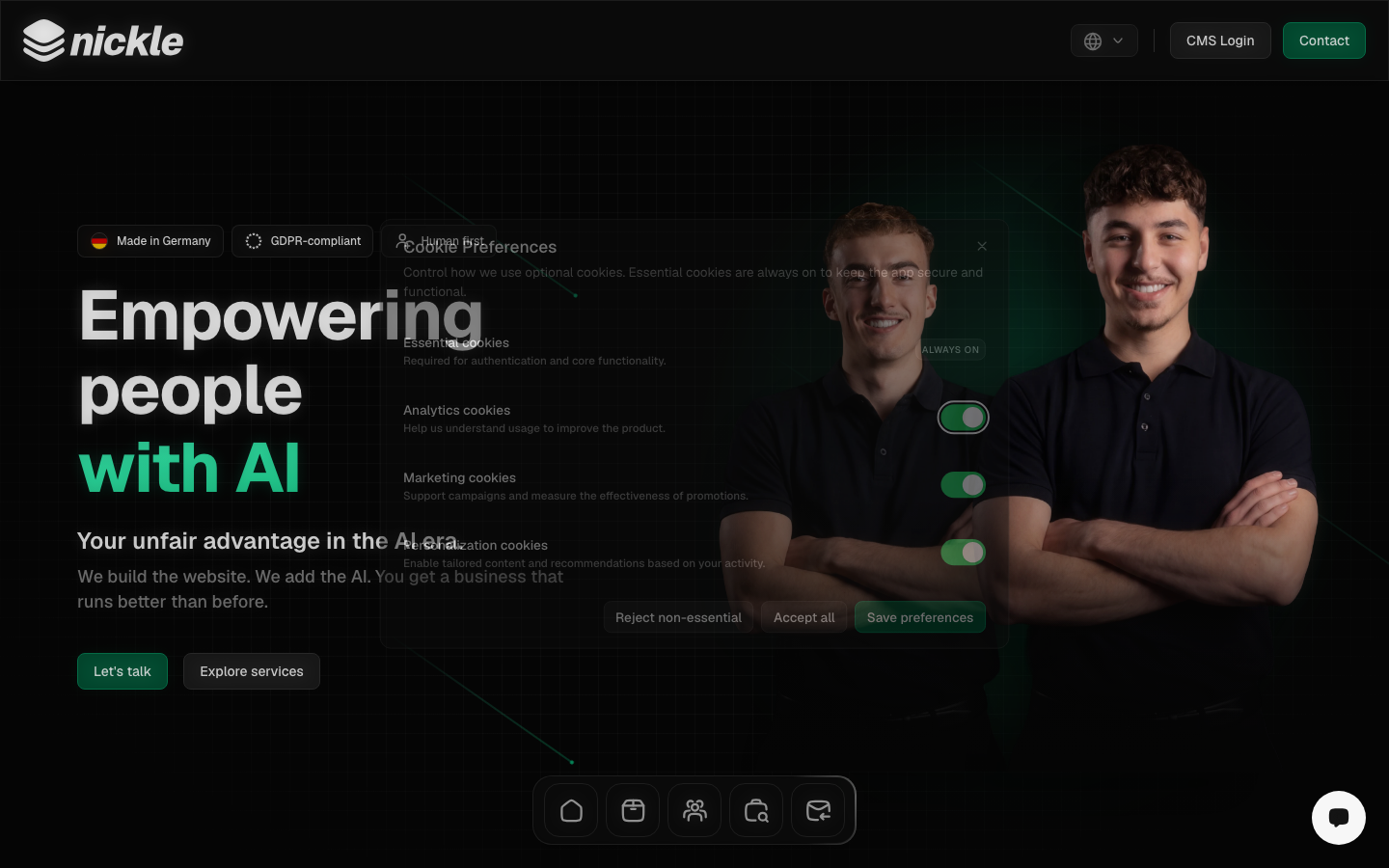 Nickle AI homepage screenshot