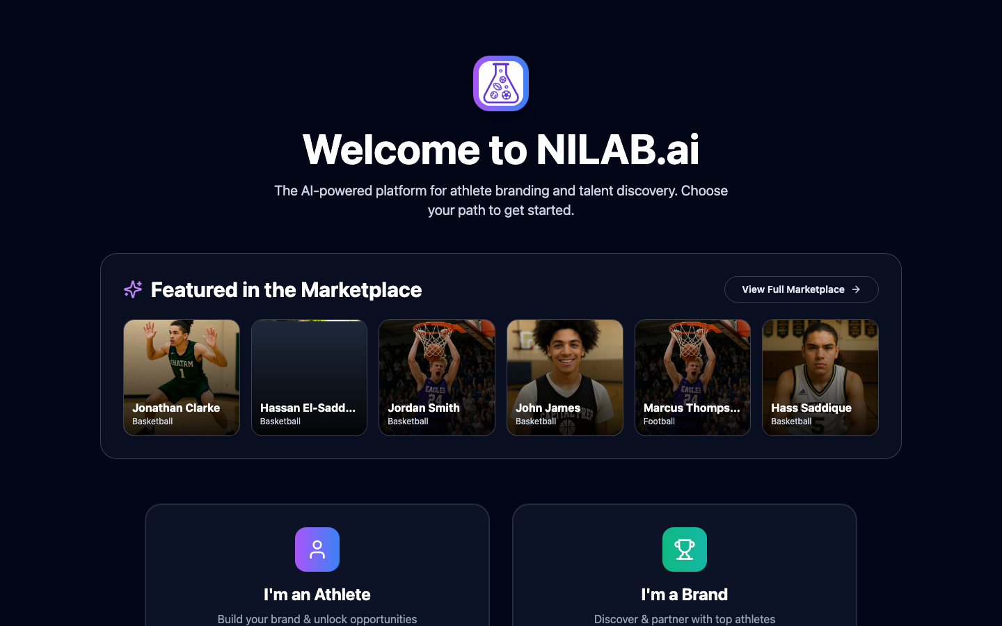 NILAB.Ai homepage screenshot