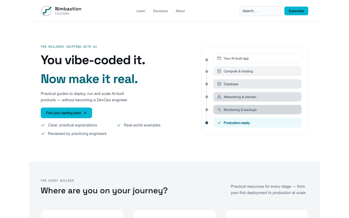 Nimbastion homepage screenshot